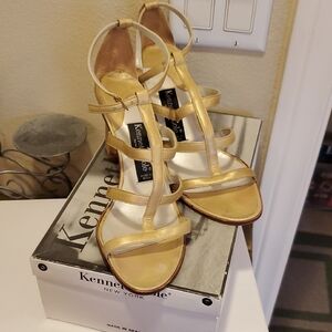 Kenneth Cole Women's Gold Strappy Sandals